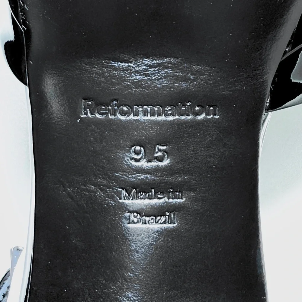 Reformation Melina Platform Heel in Black Patent